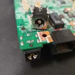 A DC Port which has been replaced with a brand new one on a Laptop Motherboard