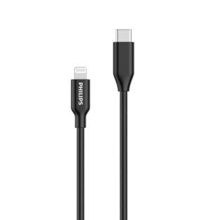 Philips - 1.2m USB-C to MFi Lightning Cable - Black