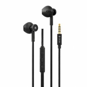 Devia - 3.5mm Metal Earphones with Microphone & Volume Control - Black