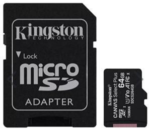 Kingston - MicroSD Class 10 Memory Card & SD Adapter - 64GB