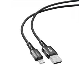 Acefast - 1.2m (2.4A) USB to MFI Lightning Braided Cable - Black