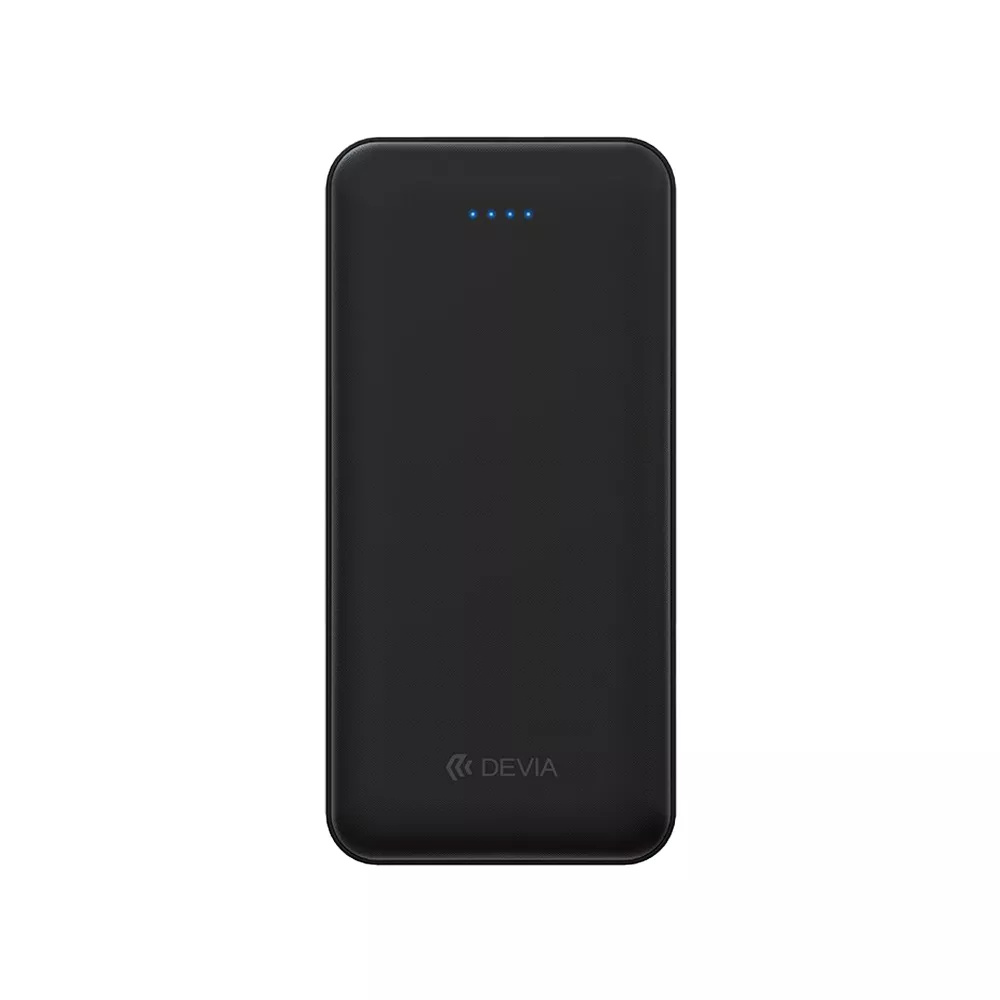 Devia - 10,000mAh Kintone Dual Port LED Indicator Powerbank - Black